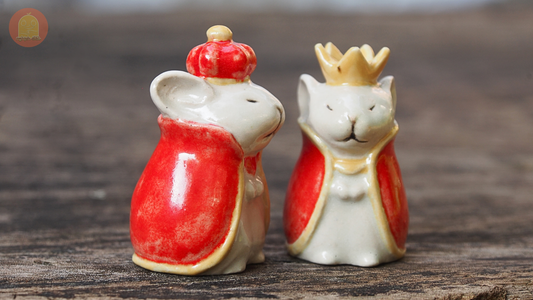 Ensemble d'échecs en céramique avec hamster - Nghich Dat - Clay Play